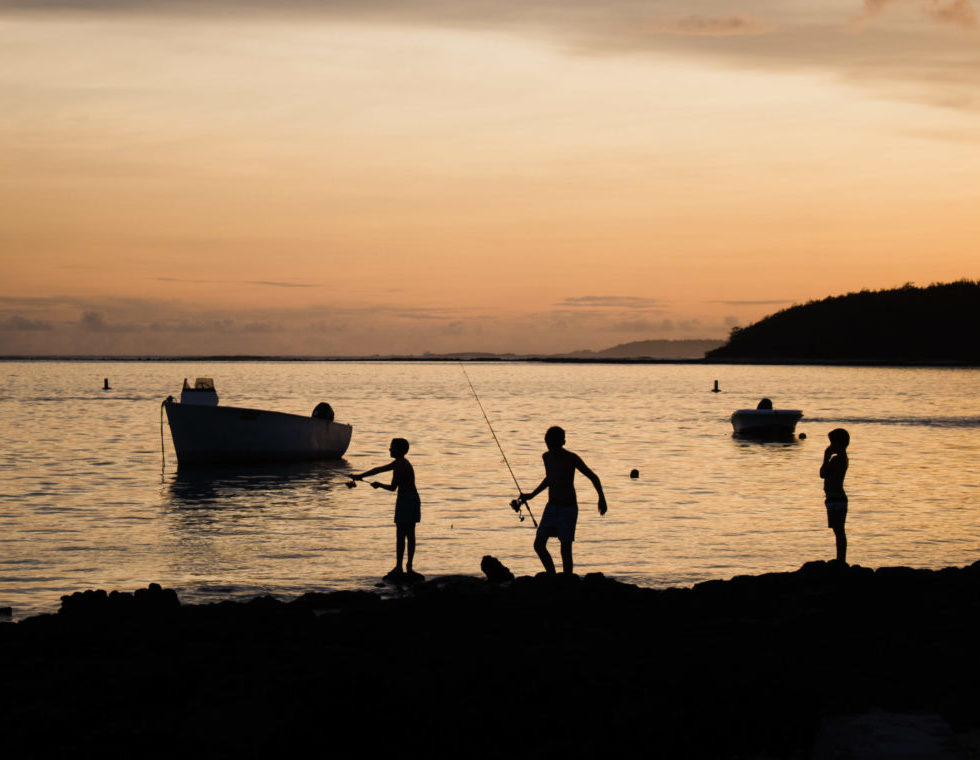 Sunset fishermen-Mauritius